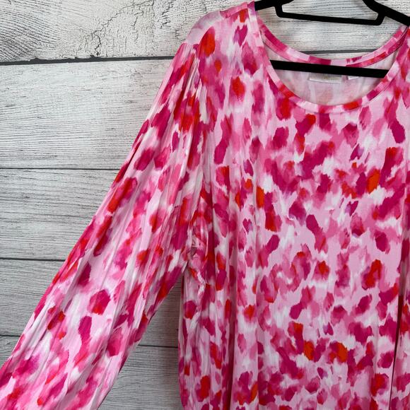 Belle by Kim Gravel Pink Long Sleeve Relaxed Blouse - Picture 2 of 9